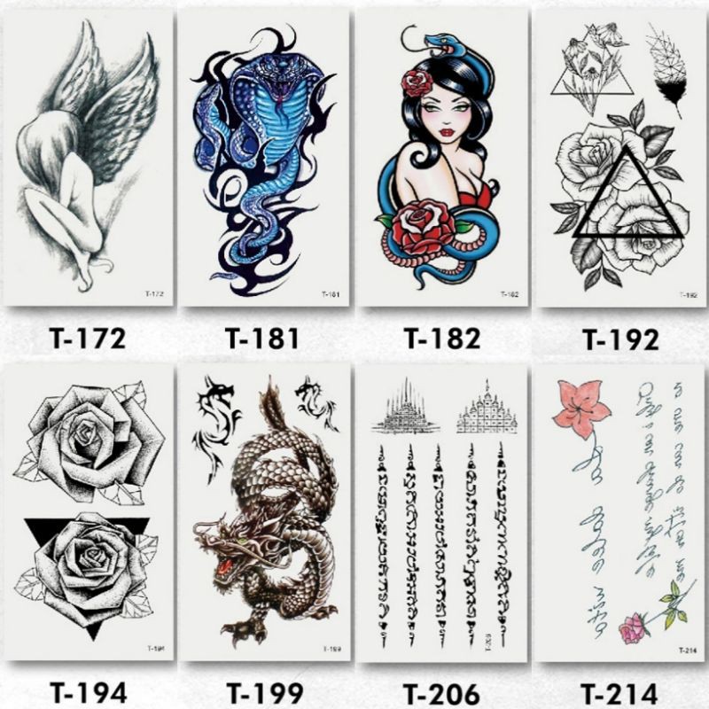 Tatto Temporary mini kecil cute ukuran 10x6cm model T