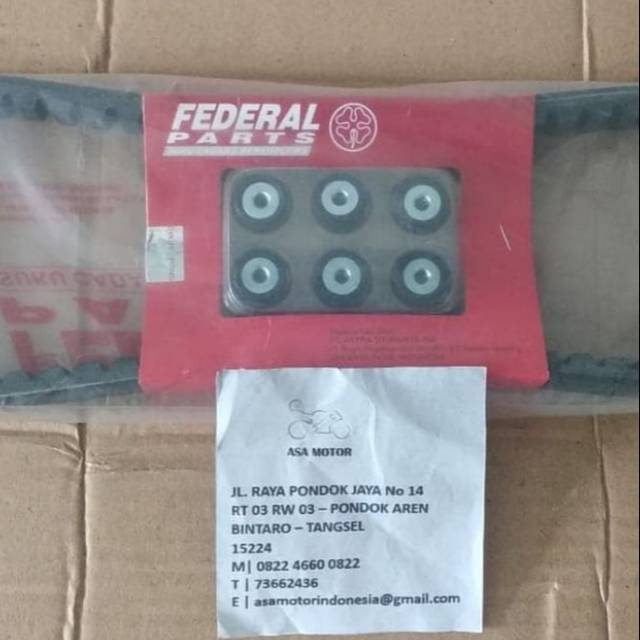 PAKET V-BELT FEDERAL UNTUK MOTOR BEAT KARBU/SCOOPY KARBU/SPACY KARBU