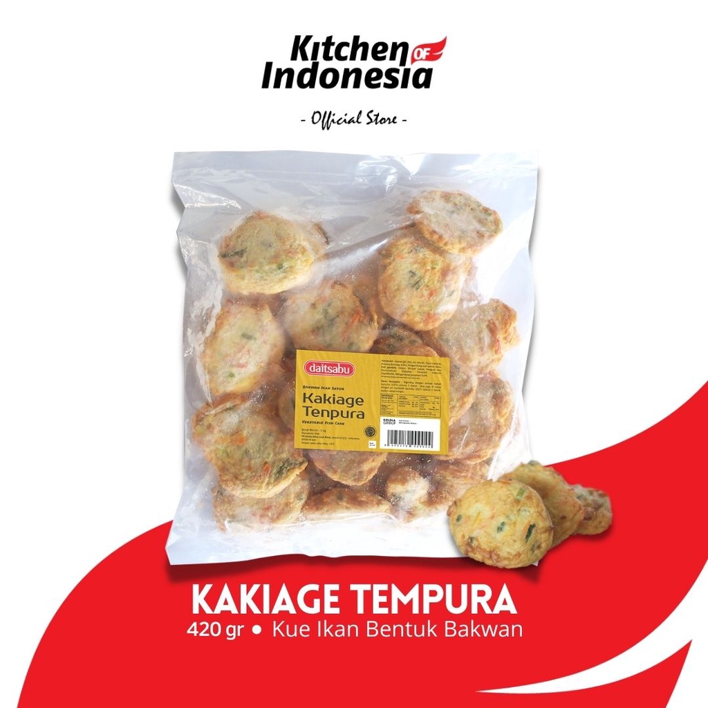 DAITSABU Kakiage Tempura 420 gr - Fish Cake Original Bentuk Bulat Pipih / Kitchen of Indonesia