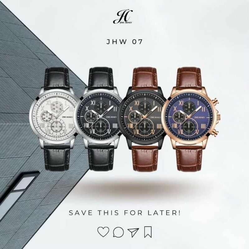[PROMO BISA COD] JHW07 JIMS HONEY JAM TANGAN MEN|| JAM WATER RESISTANT|| JAM TANGAN PRIA MEWAH|| JAM