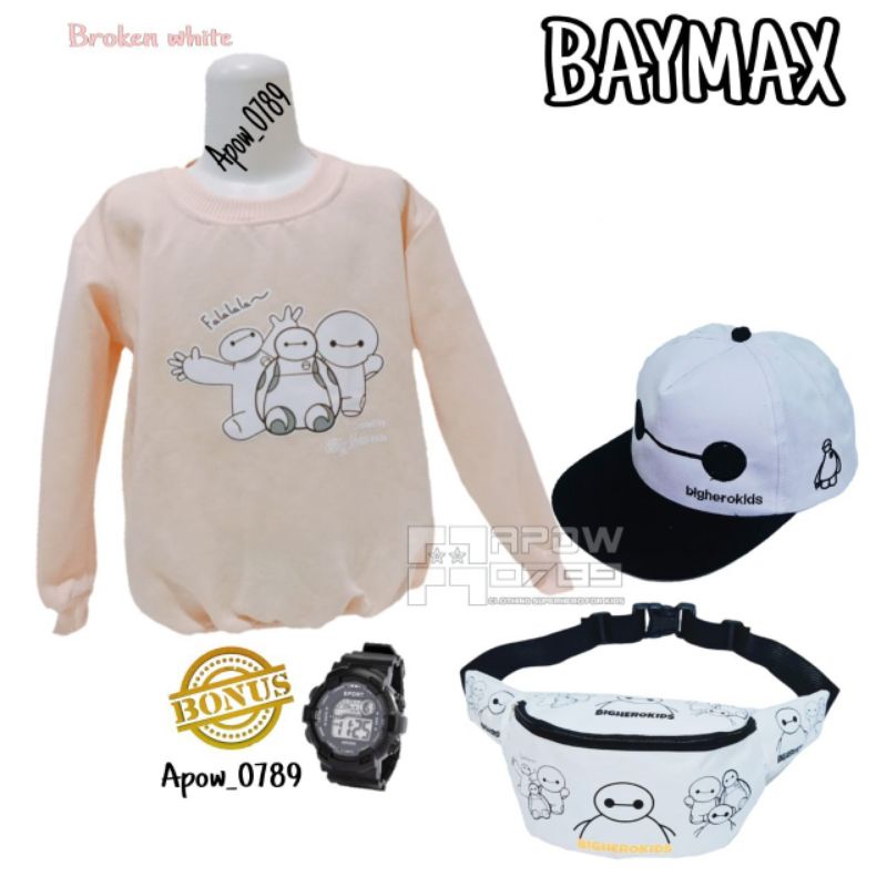 PDF paket 4in1 sweater anak tas selempang anak topi anak GRATIS jam crewneck anak switer hoodie anak