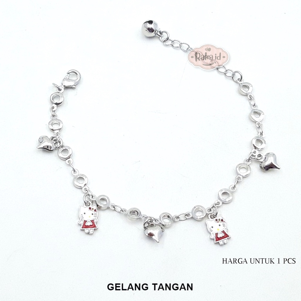 Gelang Tangan Rantai Anak Motif Hello Kitty Merah Perhiasan Anak 861