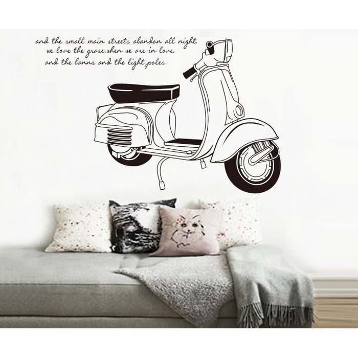 Limited JM7161 VESPA wallsticker wall sticker stiker dinding  Murah