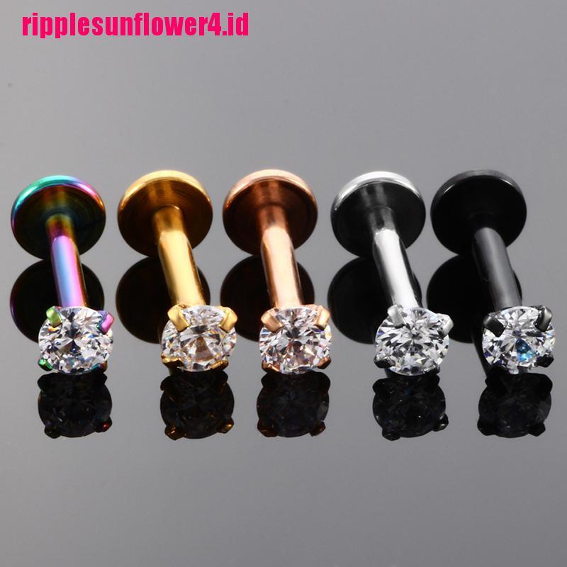 18g Anting Tusuk Zircon Untuk Bibir / Telinga / Tulang Rawan