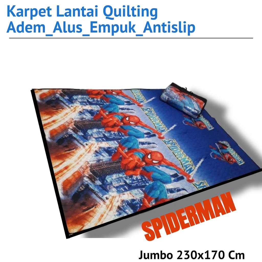 Karpet Lantai Ruangan karakter Keropi Doraemon Tayo Spiderman Kudapony Ruang Tamu Size jumbo