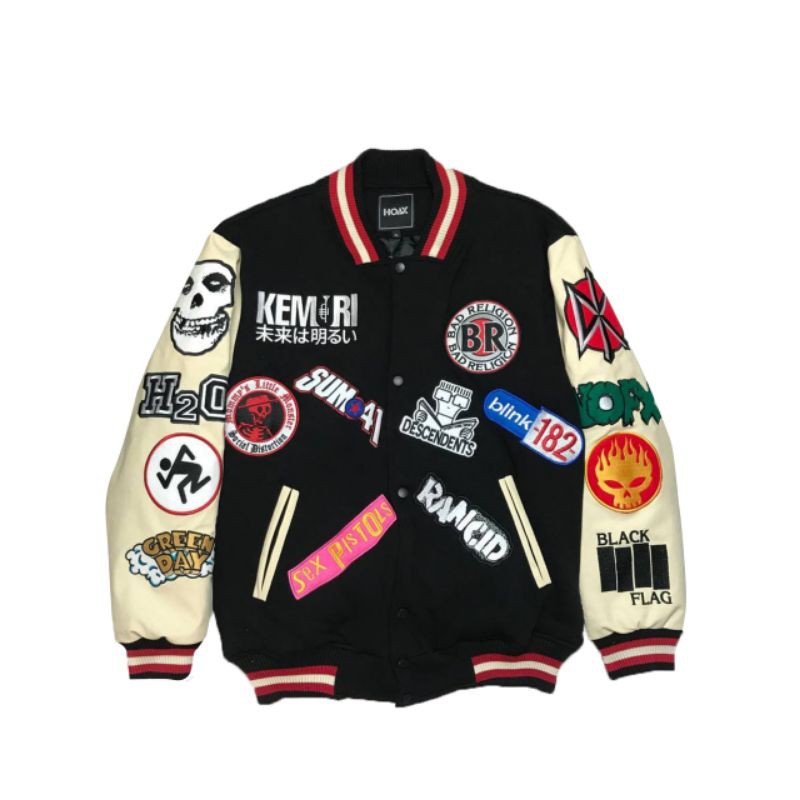 HOAX CUIIIIH Varsity Jacket Collage Punk Hxch