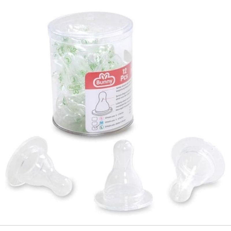 Bunny Silicone Nipple Lusty Bunny Nipple Pentil Dot Susu- Botol Susu Reguler Slim Neck isi 1