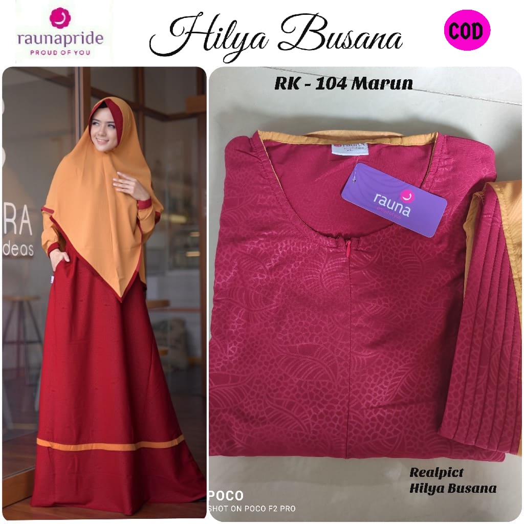 Dress Muslim Syar'i / Gamis Rauna / RK -104 / Fashion Muslim