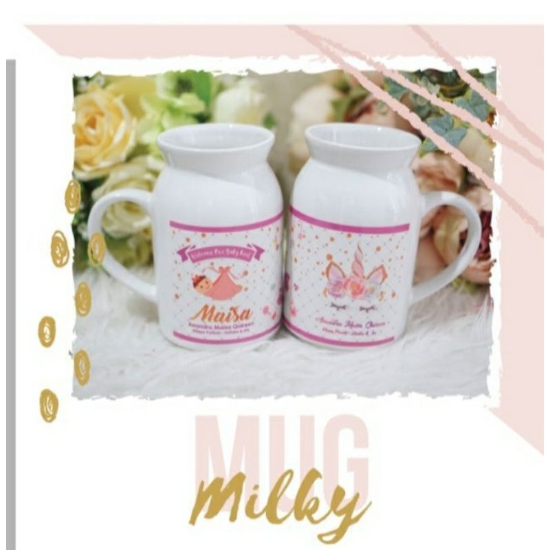 Mug Milky/souvenir anak/lunch box/souvenir keramik/mug custom/souvenir surabaya/baby hampers
