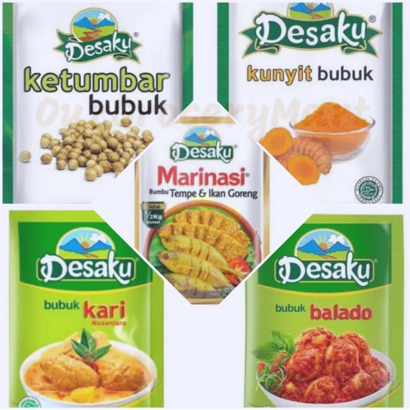 BUBUK DESAKU BUMBU MARINASI, KETUMBAR, KUNYIT, BALADO, KARI