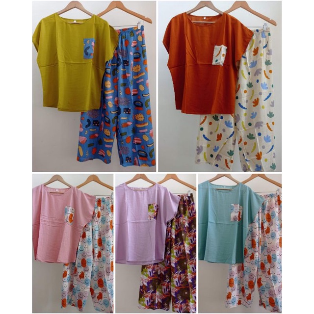 SALE / DISKON Size JUMBO Babydoll Celana Panjang / Baju Tidur / Baju Rumah / Setelan Wanita