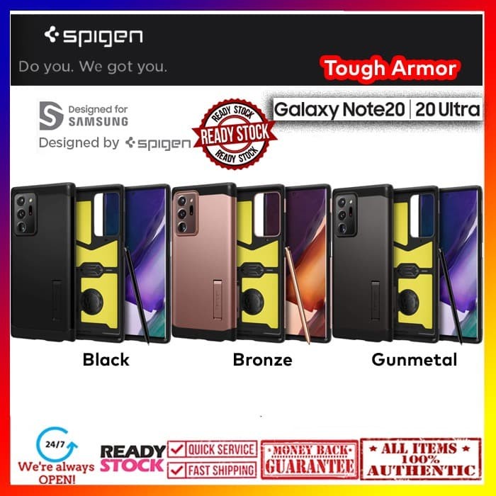 {SuheStore} Case Samsung Note 20 Ultra / Note 20 SPIGEN Tough Armor - Black Note 20 Limited