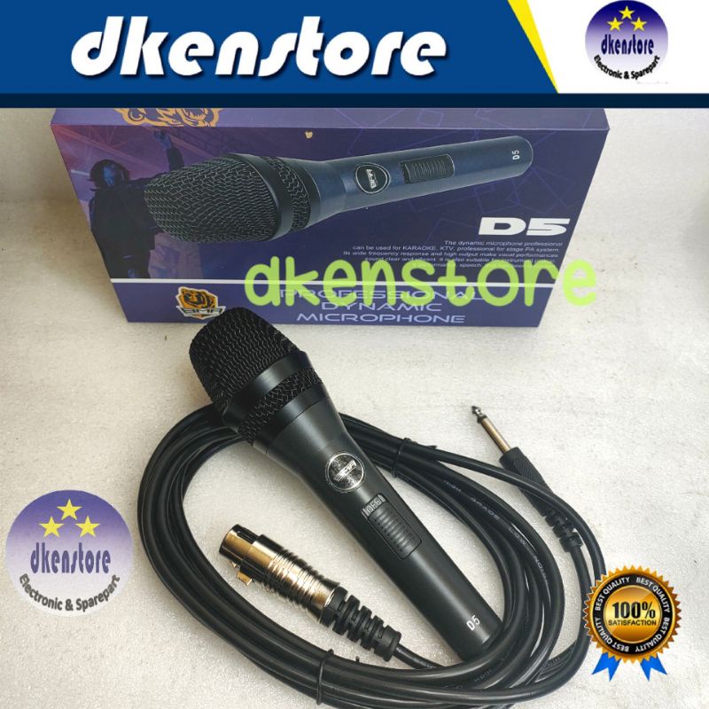 PROFESSIONAL DYNAMIC MICROPHONE MIC CABLE BMA D5 Mik Gendang