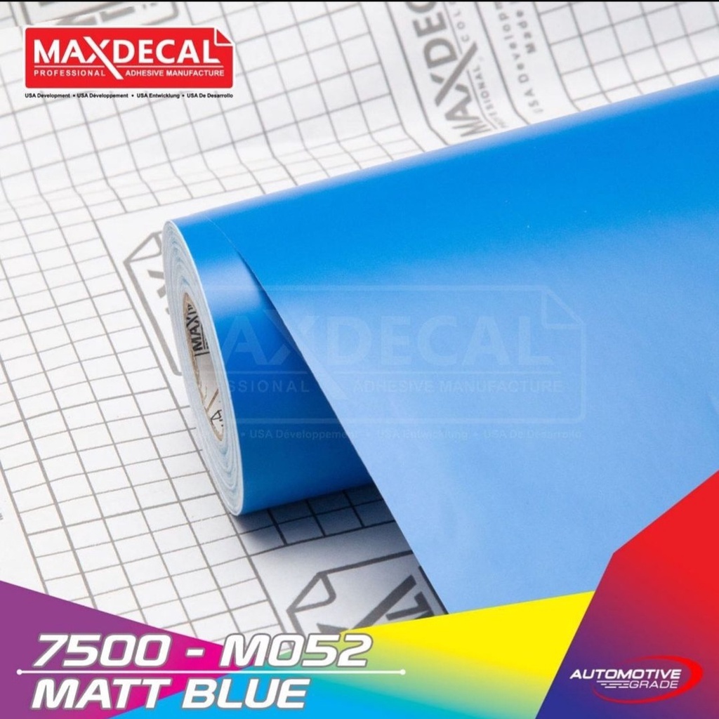 STICKER SKOTLET ORACAL MAXDECAL 45CM X 15M 7500 M052 BLUE MATT BIRU DOFF