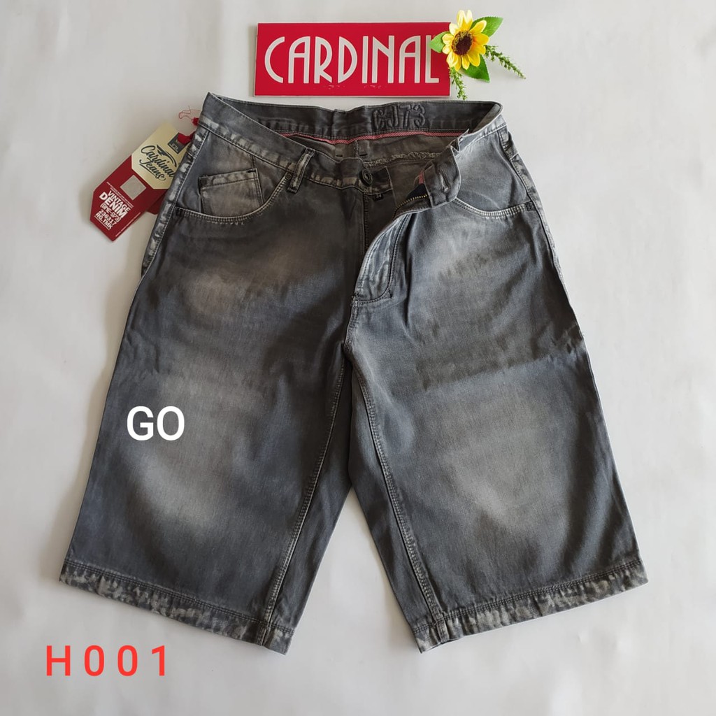 gof 36-CBV CARDINAL JEANS Celana Pria Celana Pendek Bermuda Casual Sobek Slimfit Reguler Fit Reguler