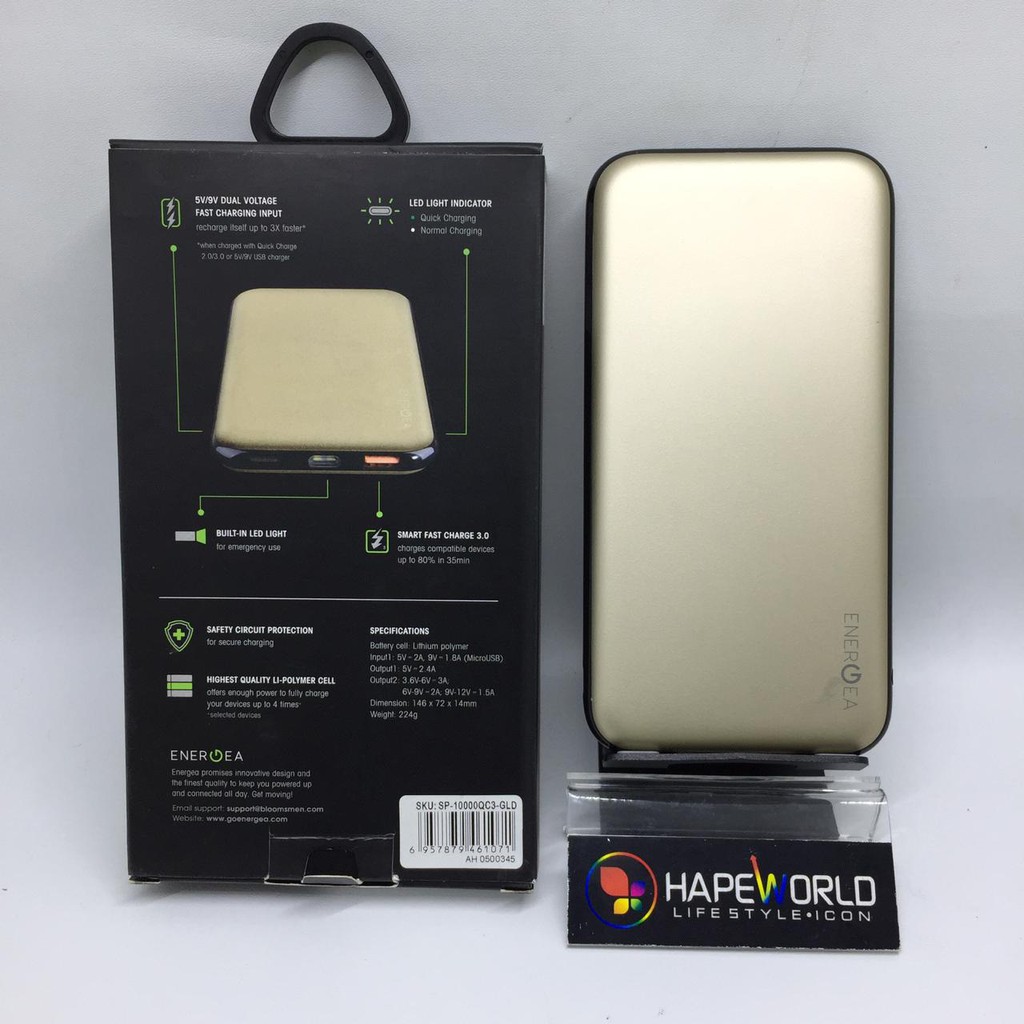 ENERGEA FAST RECHARGE POWERBANK 10000MAH