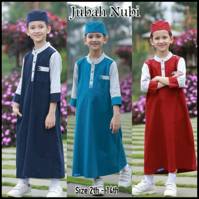 Jubah Anak Nubi Pakaian Muslim Anak Laki laki Gamis Anak Cowok usia 2 sampai 14th
