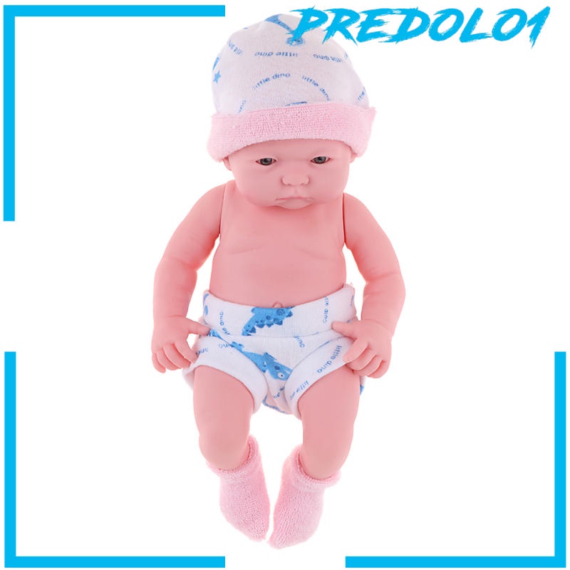 (Predolo1) Mainan Boneka Bayi Newborn Realistis 25cm Bahan Vinyl Lembut Dengan Pakaian Pink