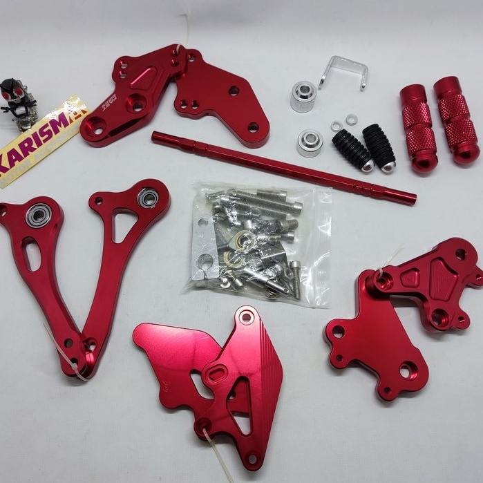 Footstep / Underbone Vixion New CNC Ukir Red Fast Bikes