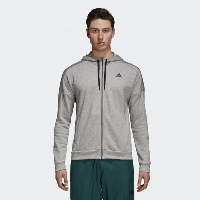 Adidas Men Sport ID Full Zip Hoodie Grey Original