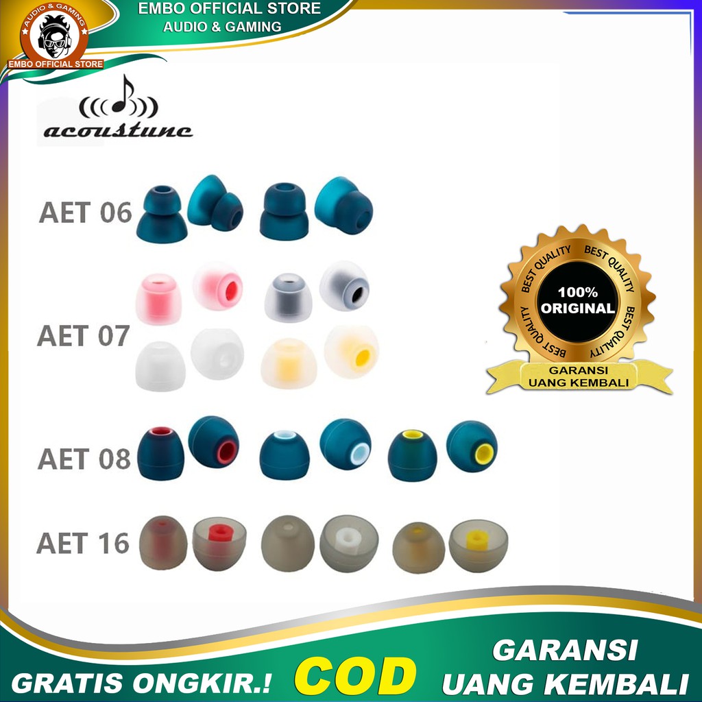 Acoustune AET06 AET07 AET08 AET16 Genuine Eartips Ear Tips Buds for Karet earphone IEM earbuds