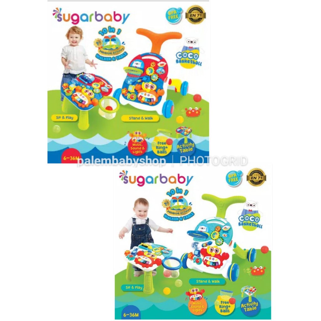 Sugar Baby 10 in 1 Walker &amp; Table Coco BasketBall