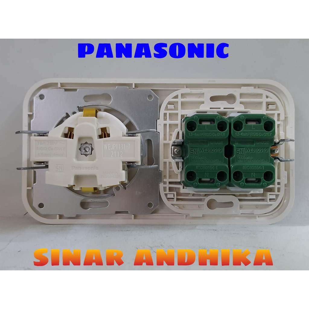 STOP KONTAK NON CP + DOUBLE UNIVERSAL PANASONIC WEJP 11312-7+WEJ 10919