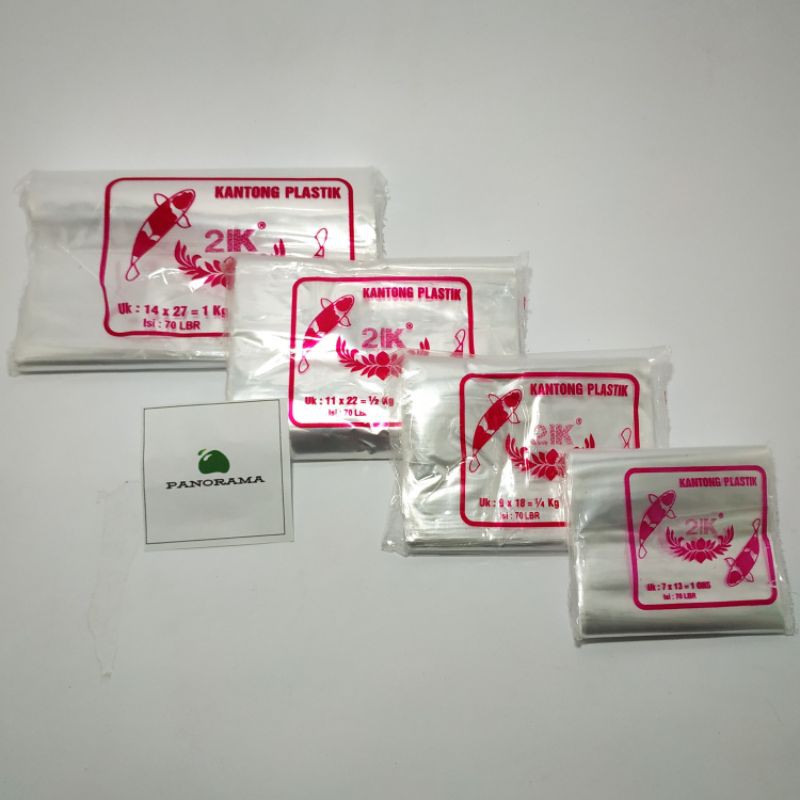 

Plastik PP Bening 2ik Koi 1kg, ½kg, ¼kg, 1ons isi 70 lembar