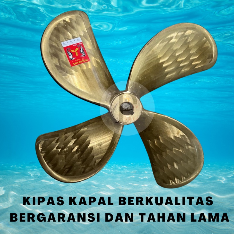 Propeller Baling Baling Kipas Perahu Kuningan 4 Daun 27x25 inchi