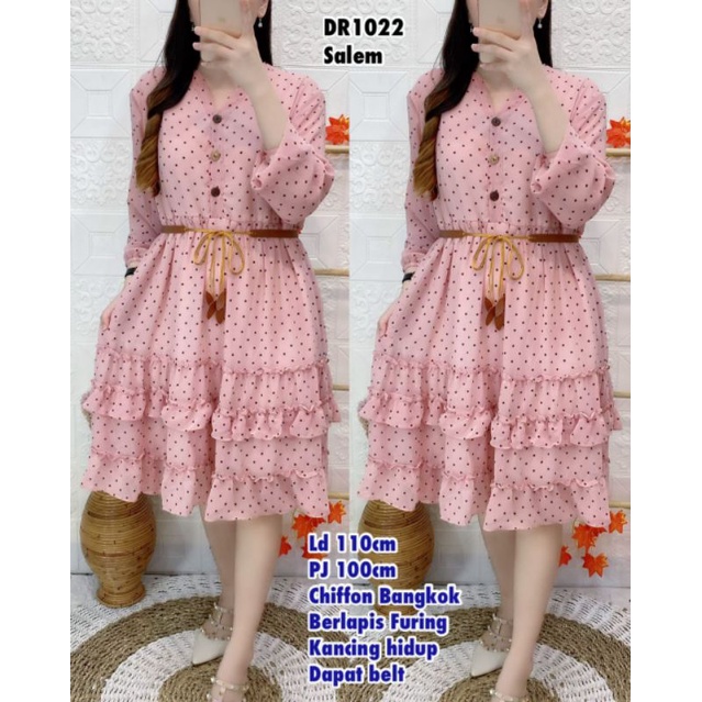 DR1022 Dress onde Chiffon Bangkok