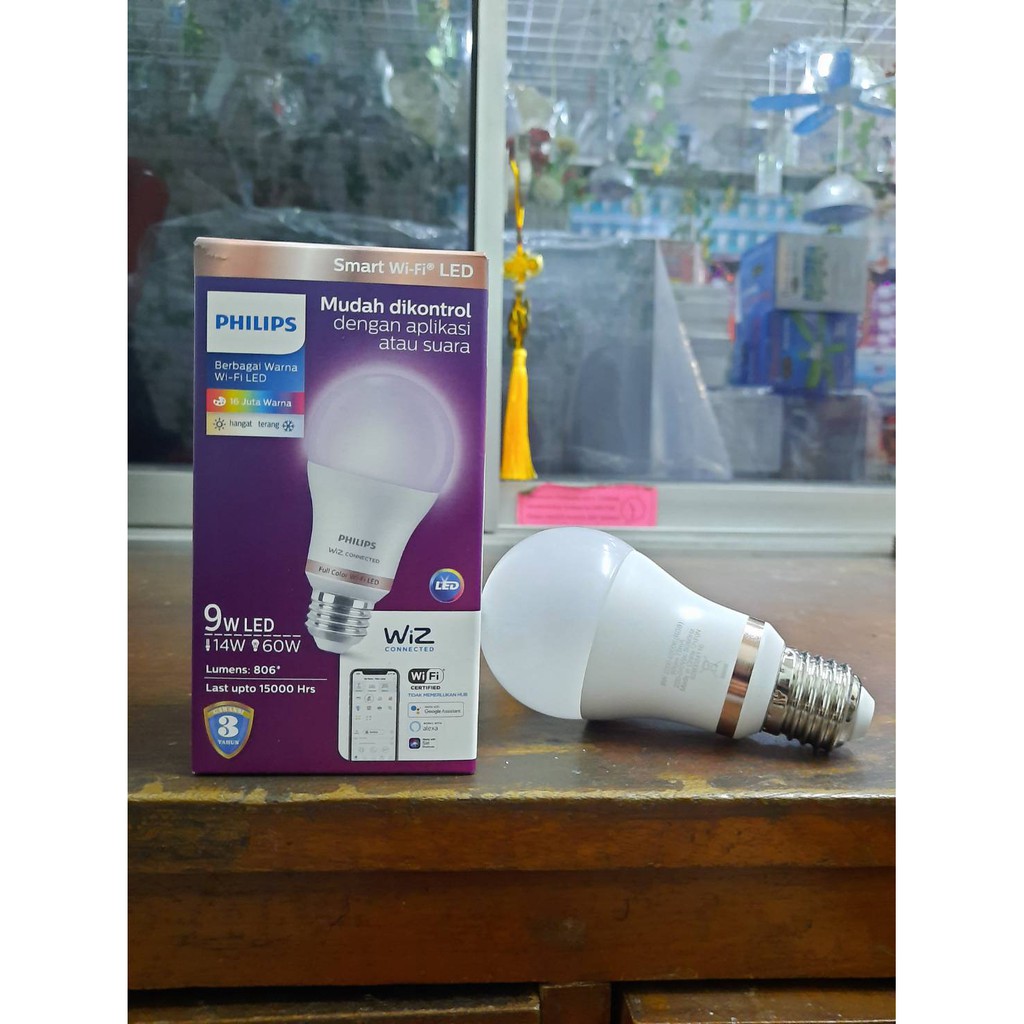 Philips Lampu Smart WiFi LED 9W 9 Watt Full Color RGB Warna WiZ Google