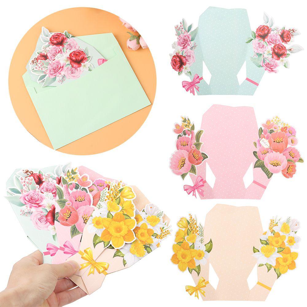 Solighter Flower Series Card Kartu Ucapan Berkah Kreatif Baru Kartu Lipat 3D