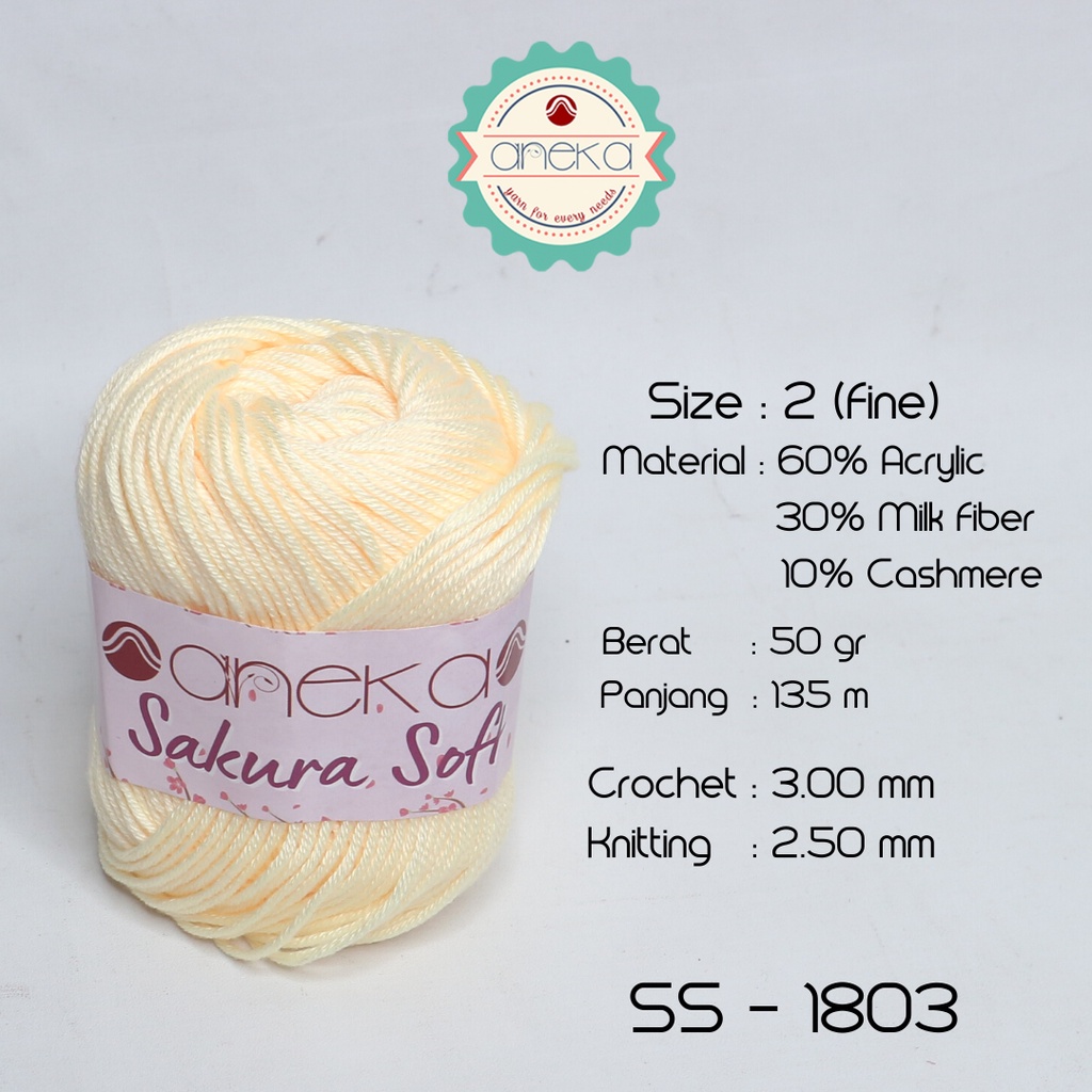 Benang Rajut Sakura Soft / Silk Cotton Milk Cotton Yarn - 1803