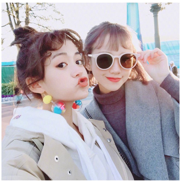 Zhang Dayi net red white Kacamata Hitam Wanita Model Korea Warna Permen 5142