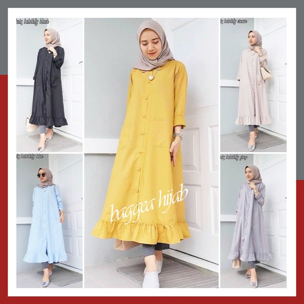Dress Wanita Muslim Long Dress Dress Muslim Baju Muslim Wanita Baju Kekinian Kode VL00617