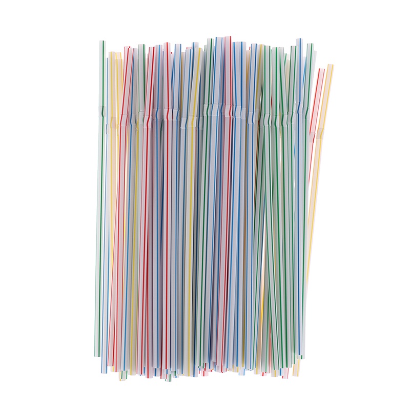 100pcs / set Sedotan Minuman Cocktail Bahan Plastik Untuk Pesta Ulang Tahun Pernikahan