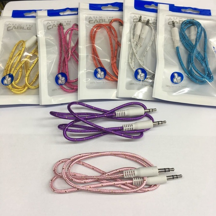 AUX KABEL AUDIO AUX JEK 3.5mm TO 3.5mm KAP-21 MODEL TALI SEPATU - 1M Kabel AUX 3.5mm High Quality Jack Audio Line Male to Male