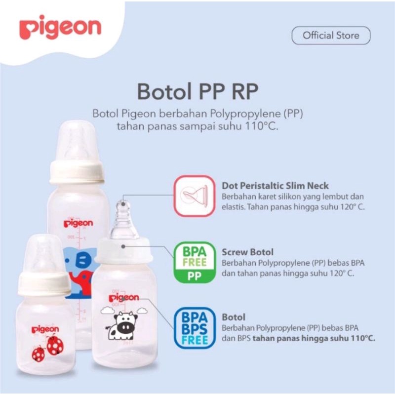 Pigeon Botol Susu Bayi Reguler Nipple Slim neck PPRP 50ml 120ml 240ml