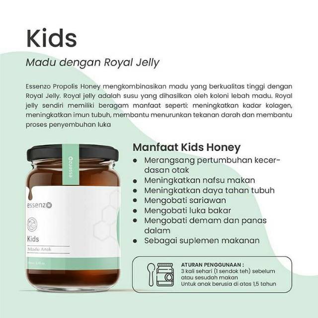 Essenzo Kids Honey - Menambah Kecerdasan &amp; Nafsu Makan Anak