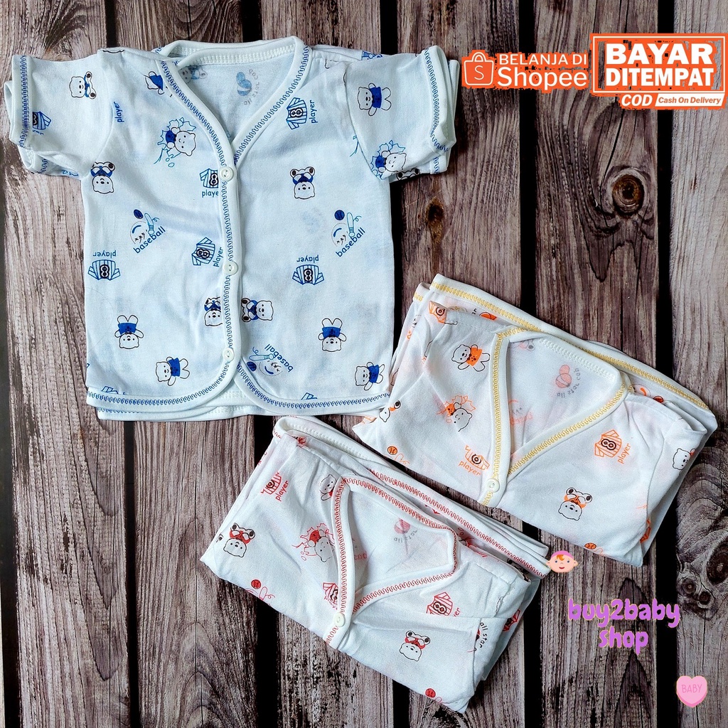 Baju bayi piyama lengan pendek Meyga newborn 0-3 bulan isi 1 baju