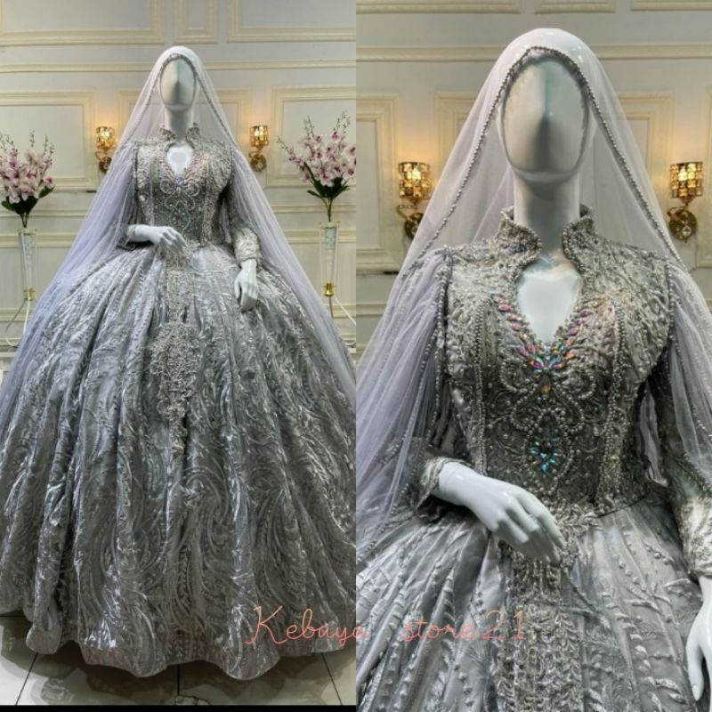 GAUN PENGANTIN BARBY BELIMBING  PAYET/BALL GAUN/GAUN TERBARU/GAUN AKAD/PERLENGKAPAN PESTA/BAJU NIKAH/GAUN MODERN