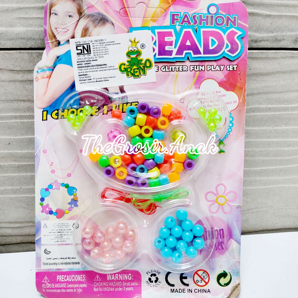 DIY Fashion Beads Manik Meronce Gelang Kalung Box Bear