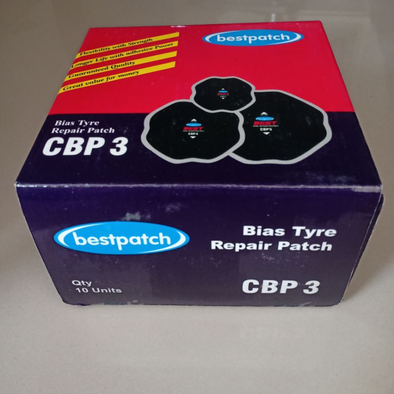 CBP 3 - Bestpatch Karet Tambal Ban Luar - Bestpatch - Ukuran 100x100mm 1biji/1lembar/1pcs