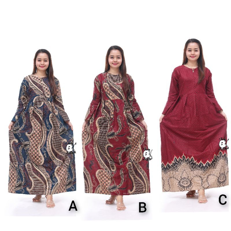 BAJU GAMIS BATIK WANITA - GAMIS BATIK JUMBO - GAMIS BATIK ALLSIZE - GAMIS SYARI
