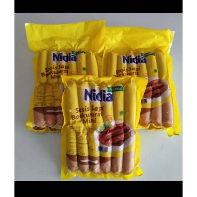 

Nidia sosis sapi bockwurst mini 550 gram isi 12 pcs
