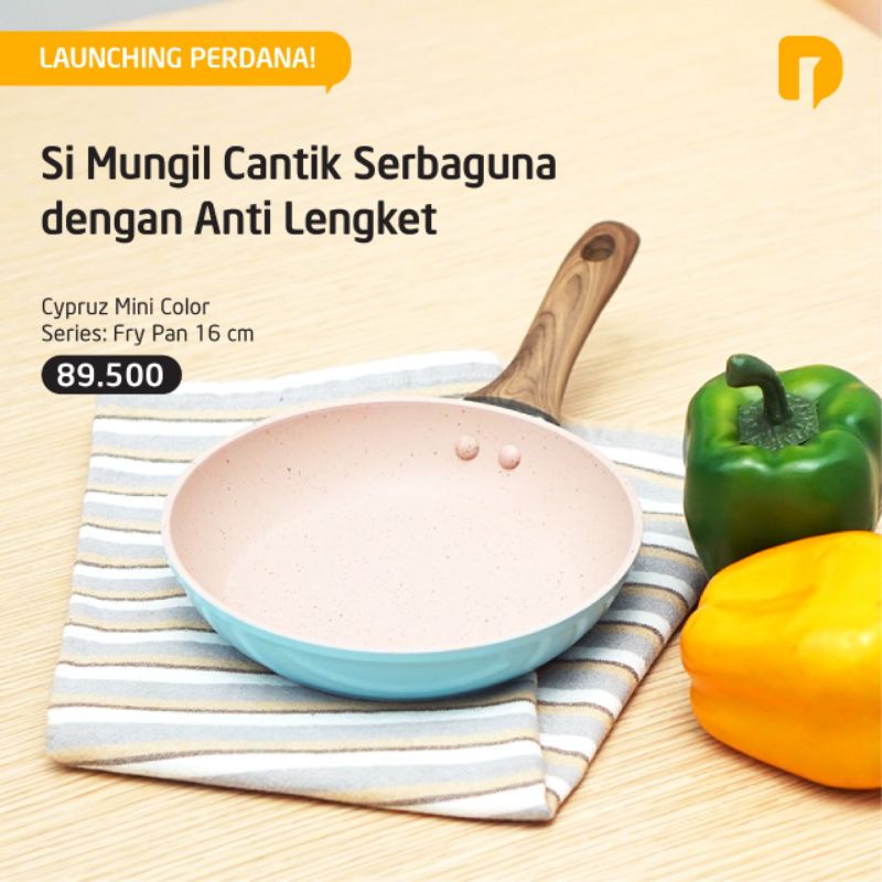 Cypruz Mini Color Series: Fry Pan 16cm/ teflon mini/ teflon murah