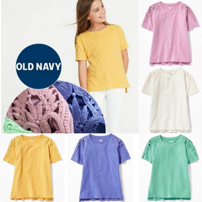 Atasan lengan pendek anak perempuan brokat