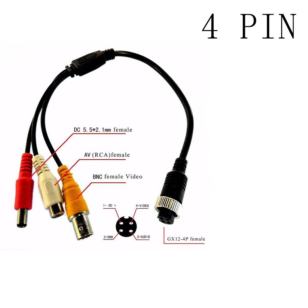 1.1FT 4 Pin Aviation Screw-in Connection Type Audio Phono/RCA Plug (Male)