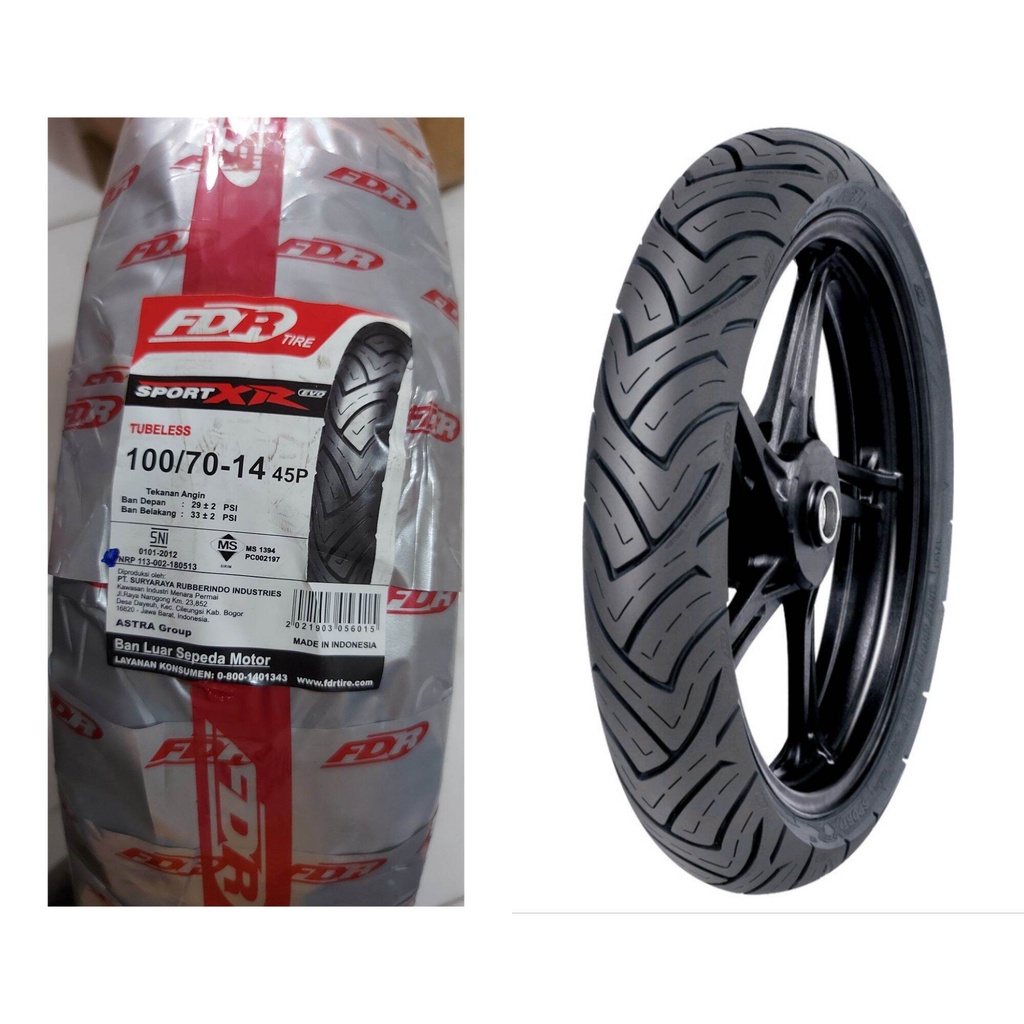 Ban Fdr Sport Xr Evo 100/70-14 Ban Evo Tubless ban Belakang Ring 14 Fdr Evo