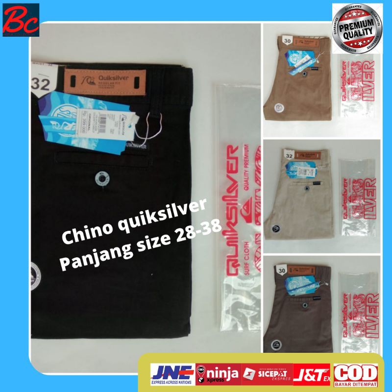 Celana Chino Quicksilver chinos Quiksilver Cino Cinos Panjang Pria Slimfit Distro Premium Hitam Abu